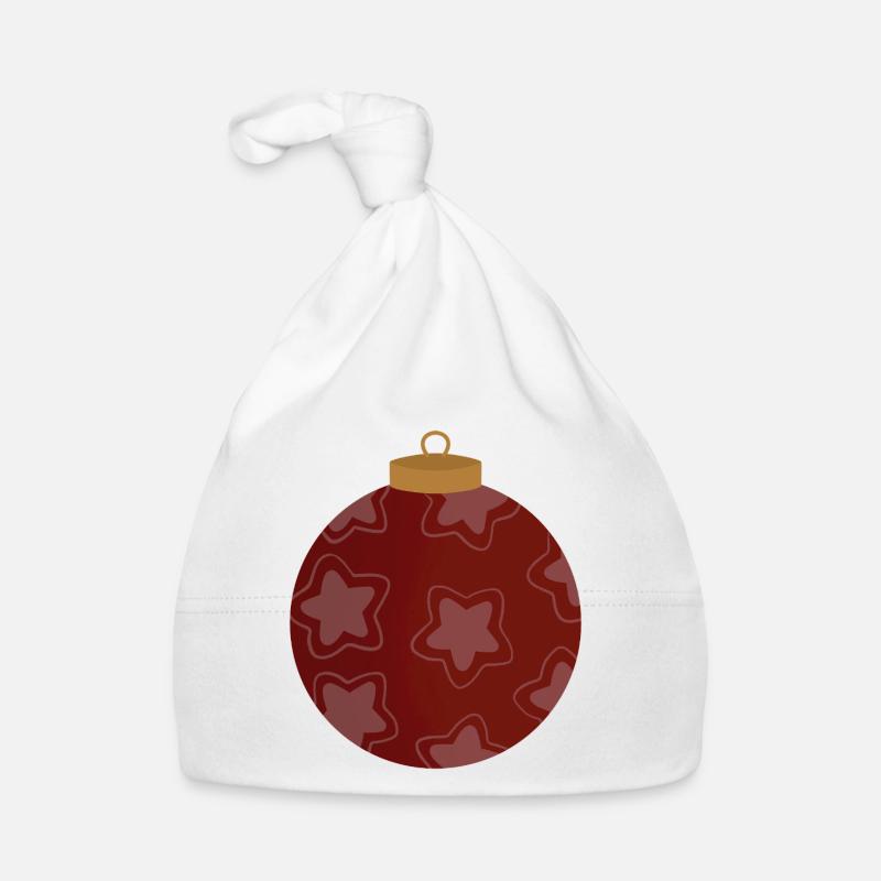 Crimson Star Ornament Pattern Organic Baby Cap