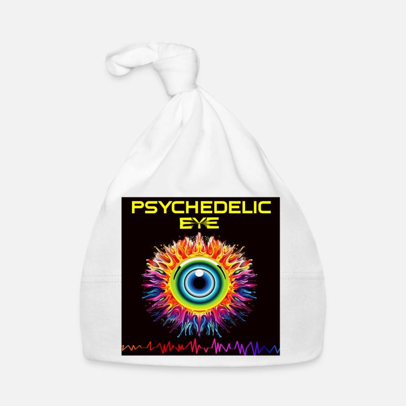 Psychedelic Eye Fire Organic Baby Cap
