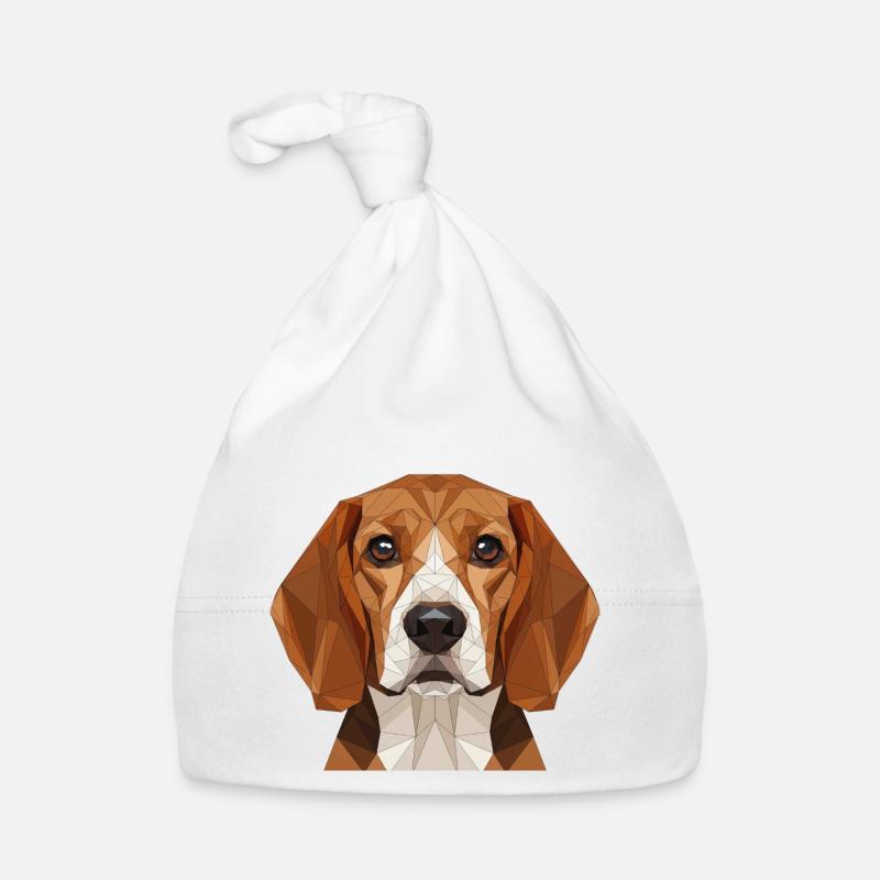 Portrait polygonal du Beagle Bonnet bio Bébé