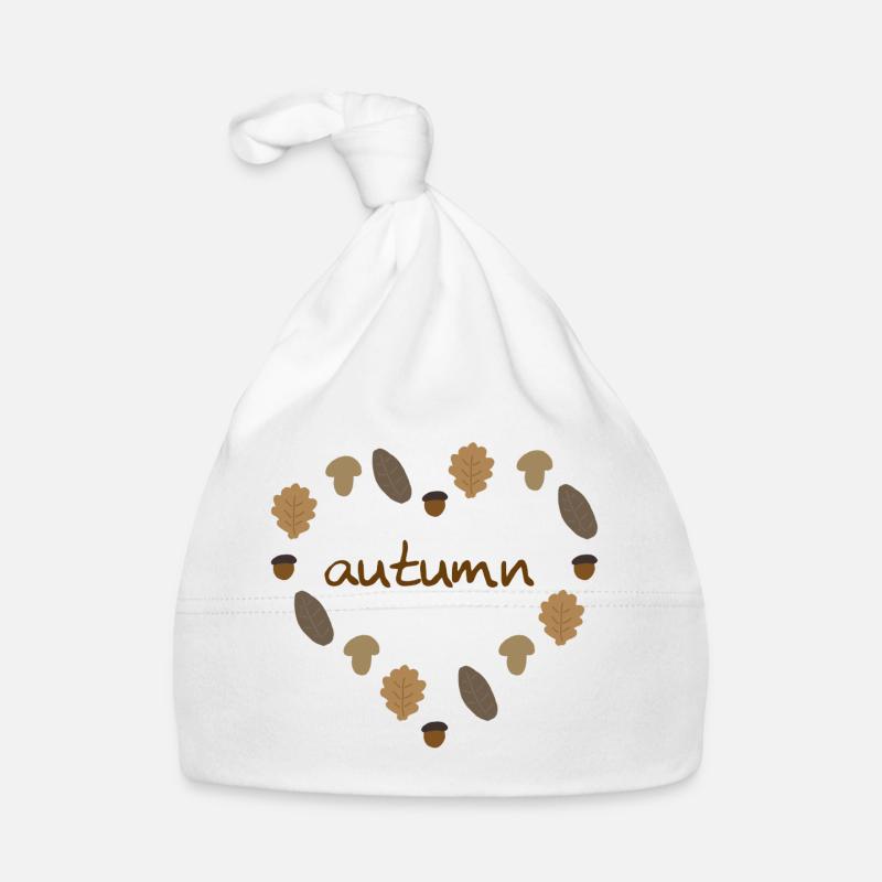 Amour d’automne - Bonnet bio Bébé - blanc