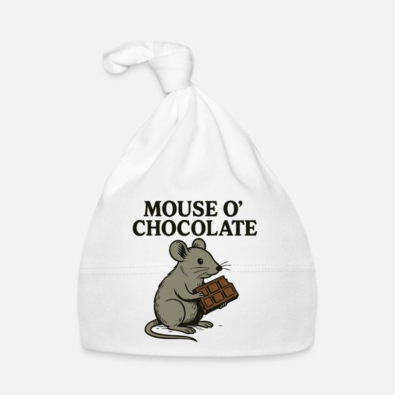 Mouse o’Chocolate Wortspiel Maus Schokolade Baby Bio-Mütze