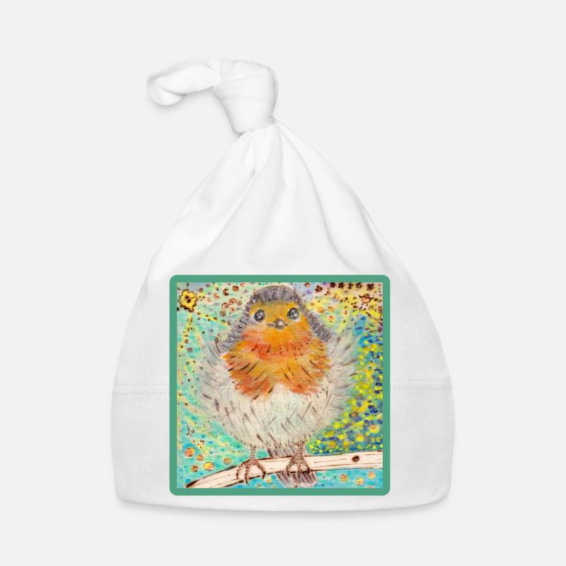 Rotkehlchen /Robin Baby Bio-Mütze