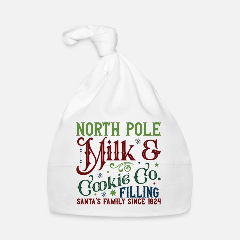 North Pole Milk & Biscuits Collection - Organic Baby Cap - white