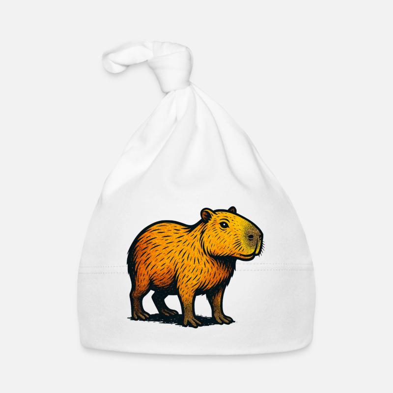 Kapibara Gradient Illustration Organic Baby Cap