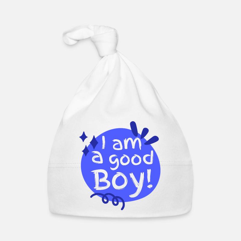 Je suis un bon garçon - Bonnet bio Bébé - blanc