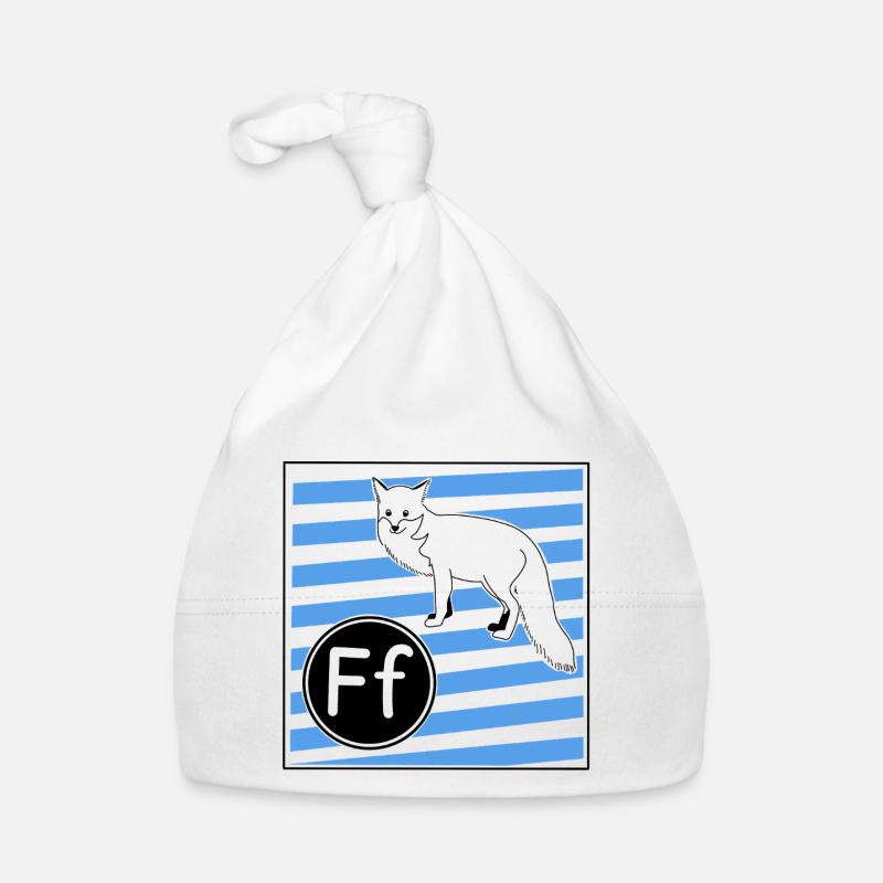 F for Fox (learning to read in primary school) Organic Baby Cap