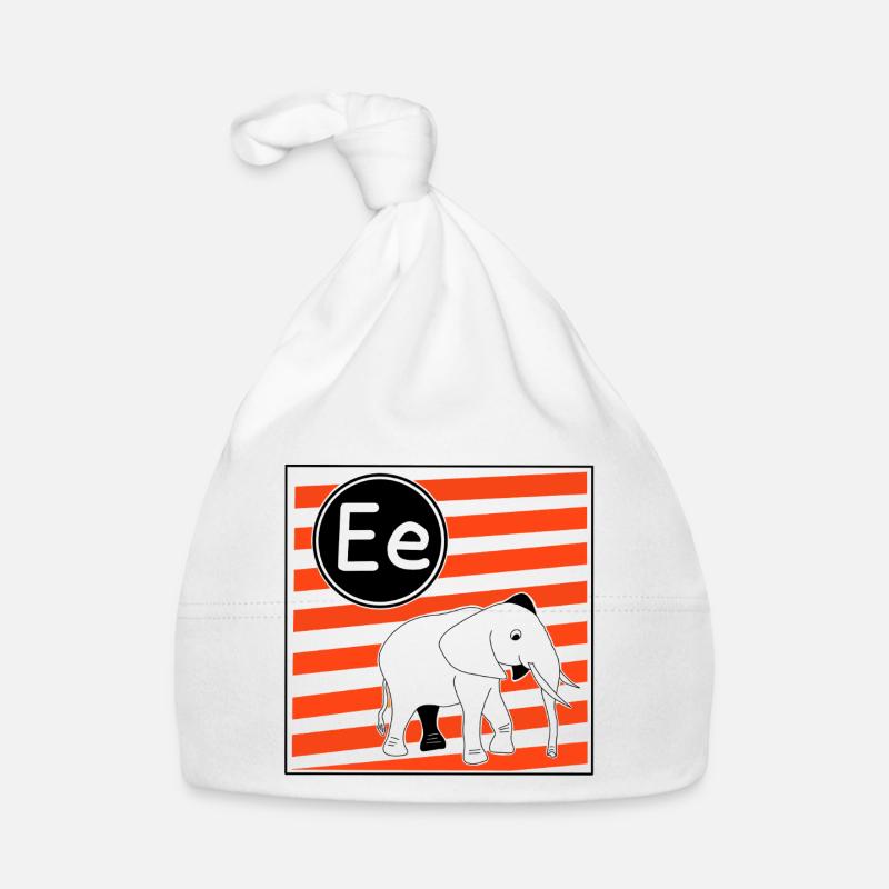 E for Elephant Letters for Learning to Read Organic Baby Cap