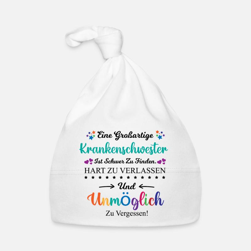 Krankenschwester Beruf Spruch Abschied Geschenk - Baby Bio-Mütze - Weiß