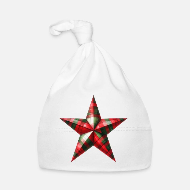 Création de t-shirt de l’Étoile de Noël - Bonnet bio Bébé - blanc