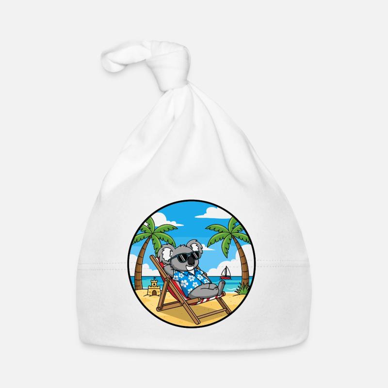 Cool Koala Beach Vacation Summer Vibes Organic Baby Cap