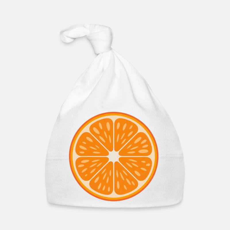 Vibrant Orange Slice Fruit Retro Citrus Art Organic Baby Cap