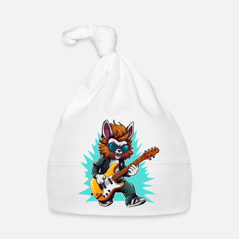 Gitarrowl Rockwolf mit Sonnenbrille Baby Bio-Mütze
