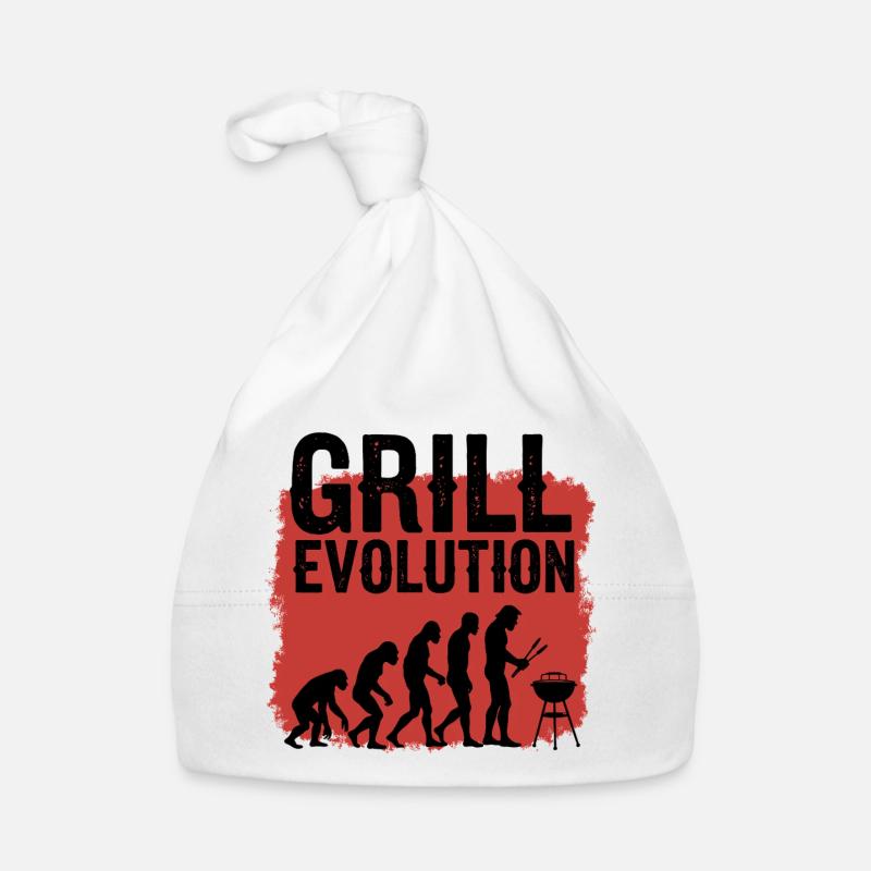 Grill Evolution Lustiger Grillmeister Spruch Baby Bio-Mütze