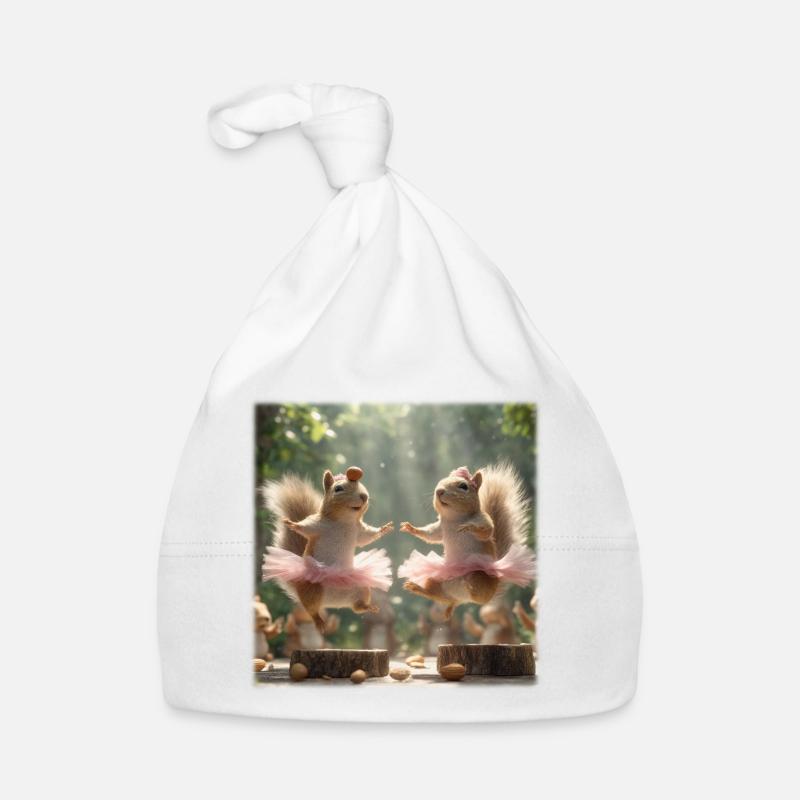 Ballett Eichhörnchen im Tutu mit Eicheln Baby Bio-Mütze