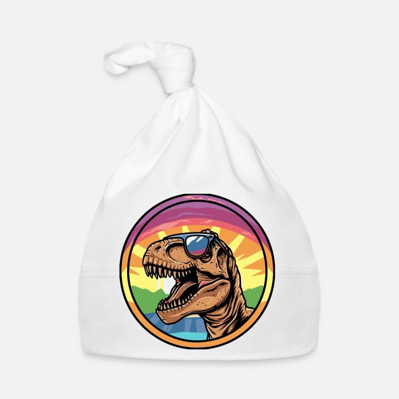 T-Rex Sunset with Sunglasses Organic Baby Cap