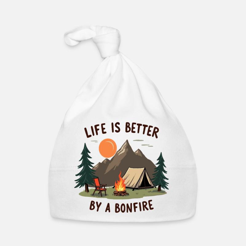 Life is better by a Bonfire Camping Abenteuer Baby Bio-Mütze