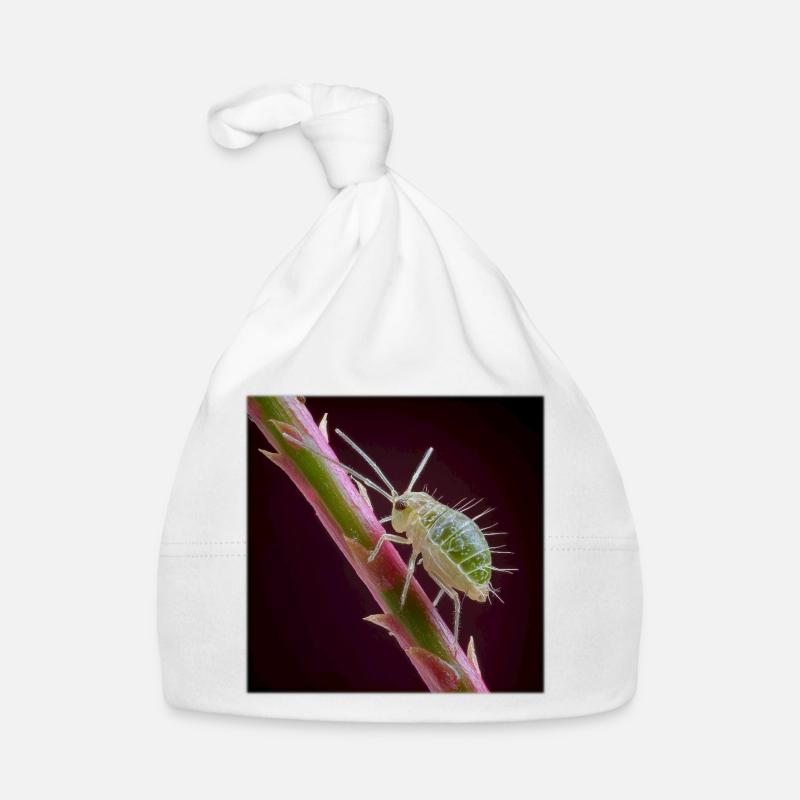 Green Aphid Macro – Exotic Insect Design Organic Baby Cap