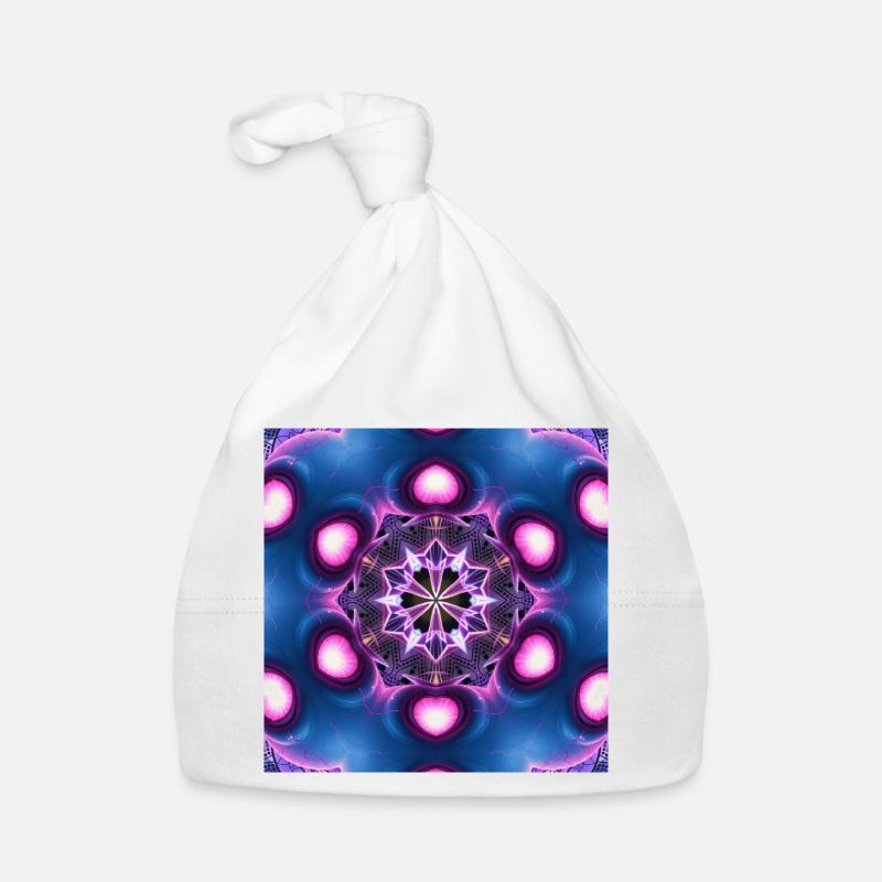 Neon Mandala Kaleidoscope Organic Baby Cap