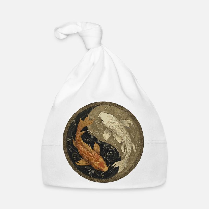 Koi Yin-Yang Medaillon Baby Bio-Mütze