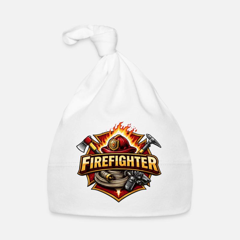 Firefighter Hero Emblem Fire Brigade Organic Baby Cap