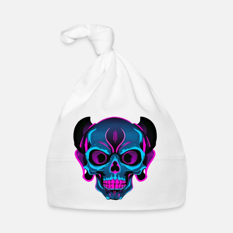 Neon Skull mit Kopfhörern Baby Bio-Mütze
