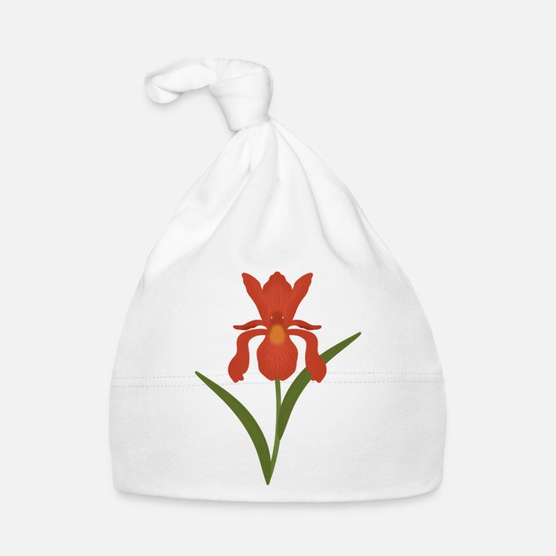 Iris Botanische Illustration Baby Bio-Mütze
