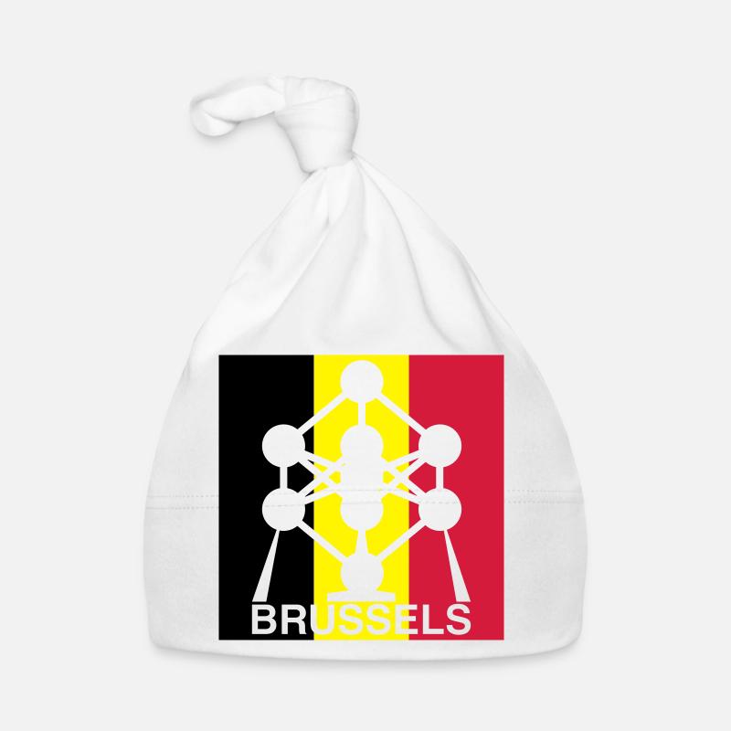 Brussels Atomium – Belgian Flag Square Icon Organic Baby Cap