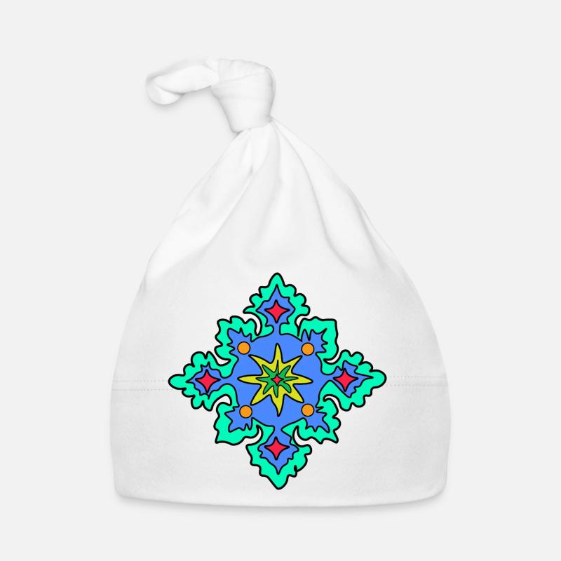 Geometrisches Mandala-Sternmuster Baby Bio-Mütze