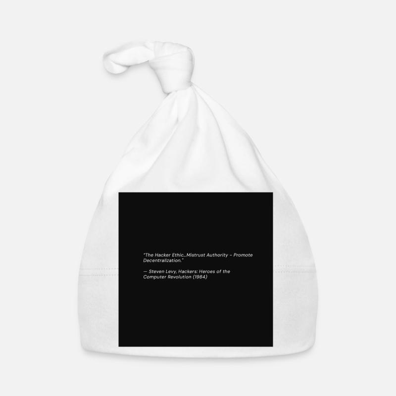 Hacker Ethics Quote on Black Organic Baby Cap