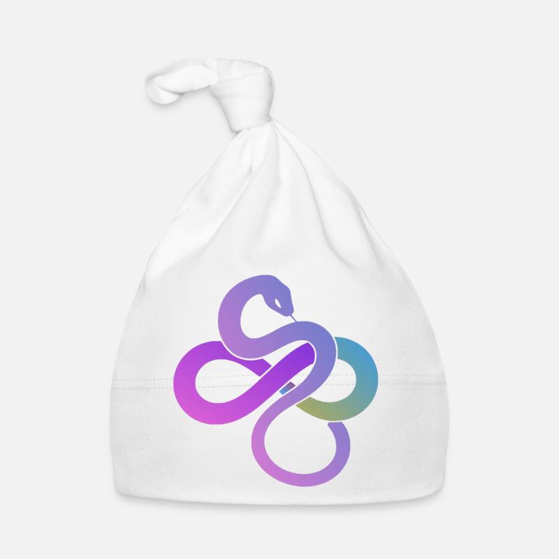 Colorful Infinity Loop - Organic Baby Cap - white