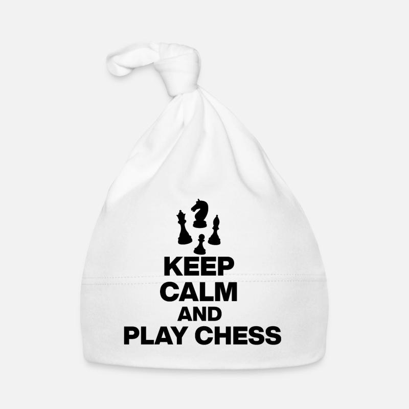 KEEP CALM AND PLAY CHESS! CHESS PLAYER black Organic Baby Cap