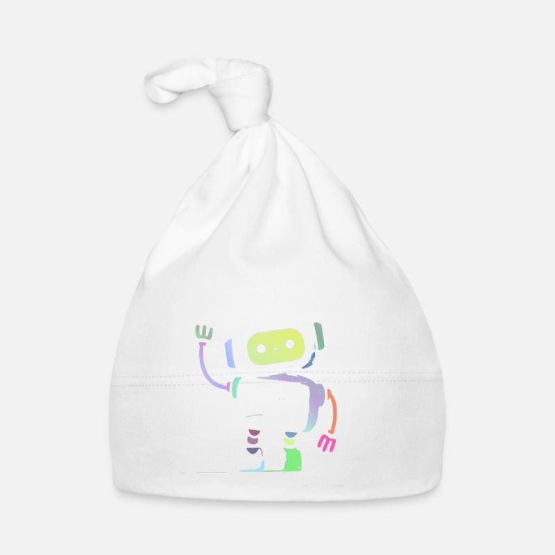 Robot pastel amusant Bonnet bio Bébé
