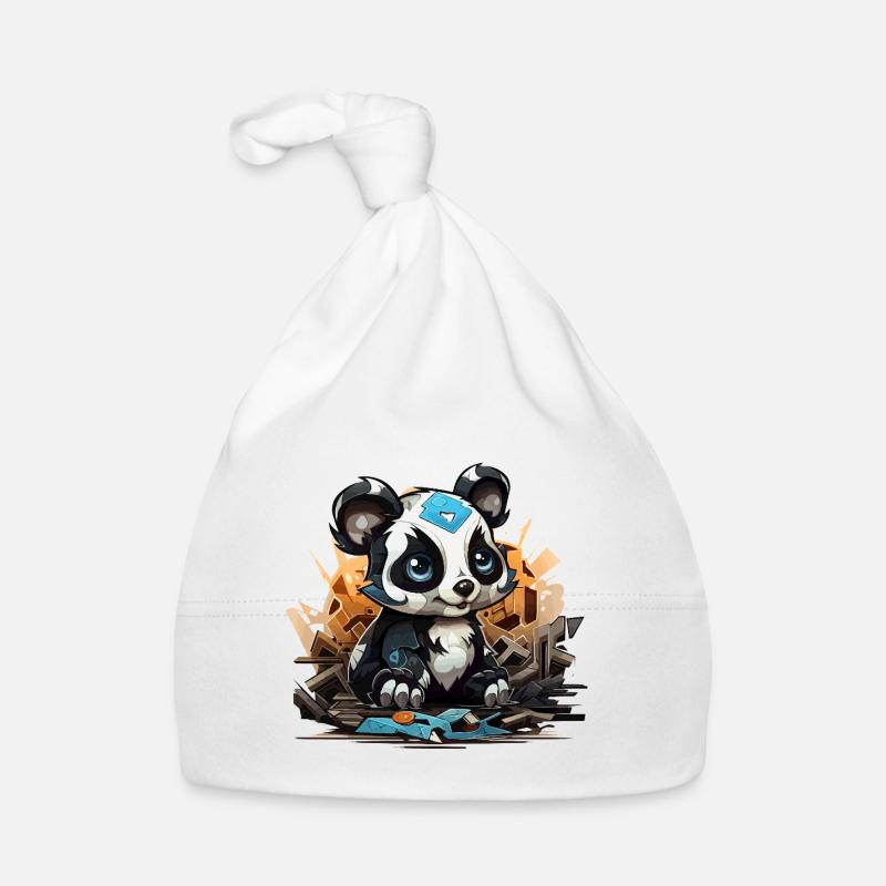 Panda Building Block Charm Organic Baby Cap