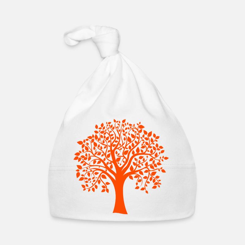 Silhouette base orange imprimée Jumbo Tree Bonnet bio Bébé