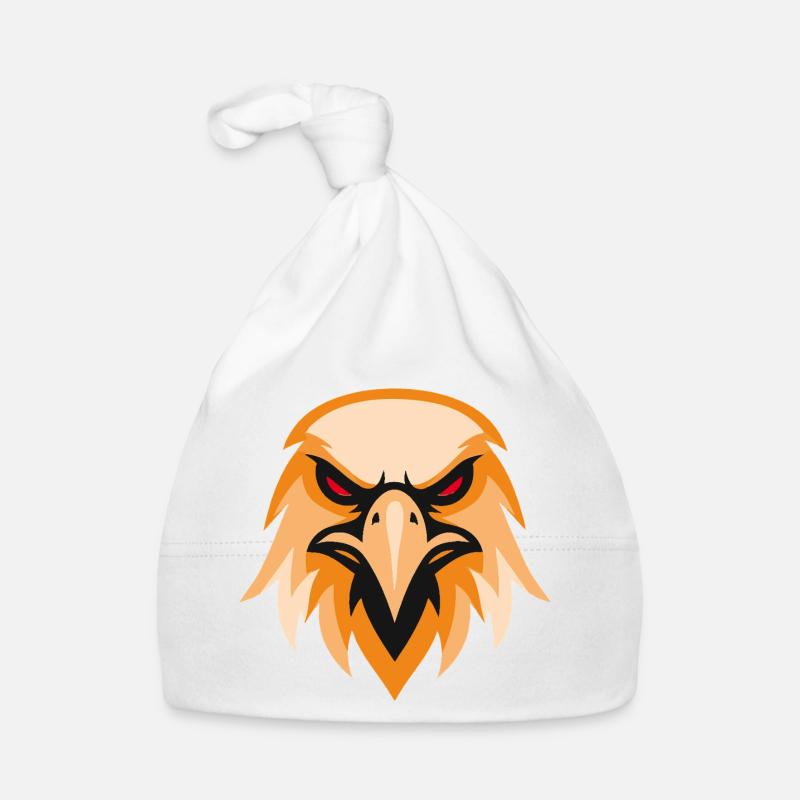 Tête d’aigle sauvage en orange Bonnet bio Bébé