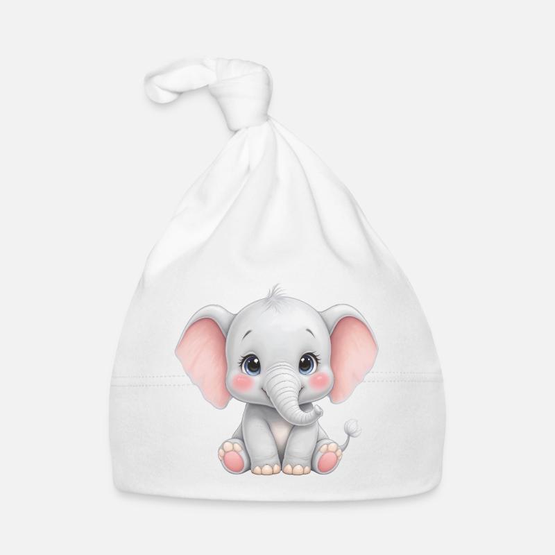 Dessin animé câlin bébé éléphant Bonnet bio Bébé