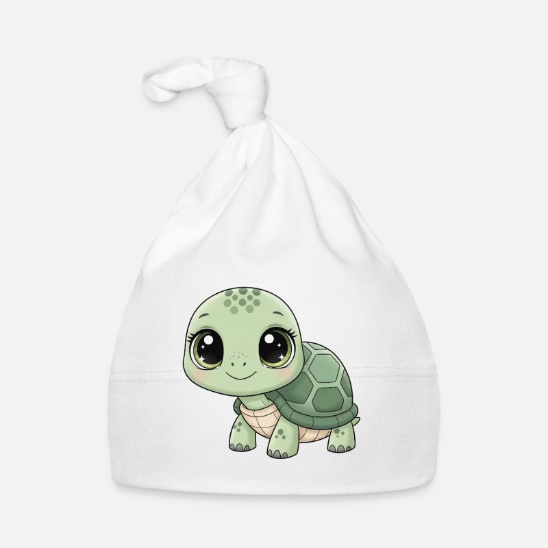 Mintgrüne Kuschelturtle Baby Bio-Mütze