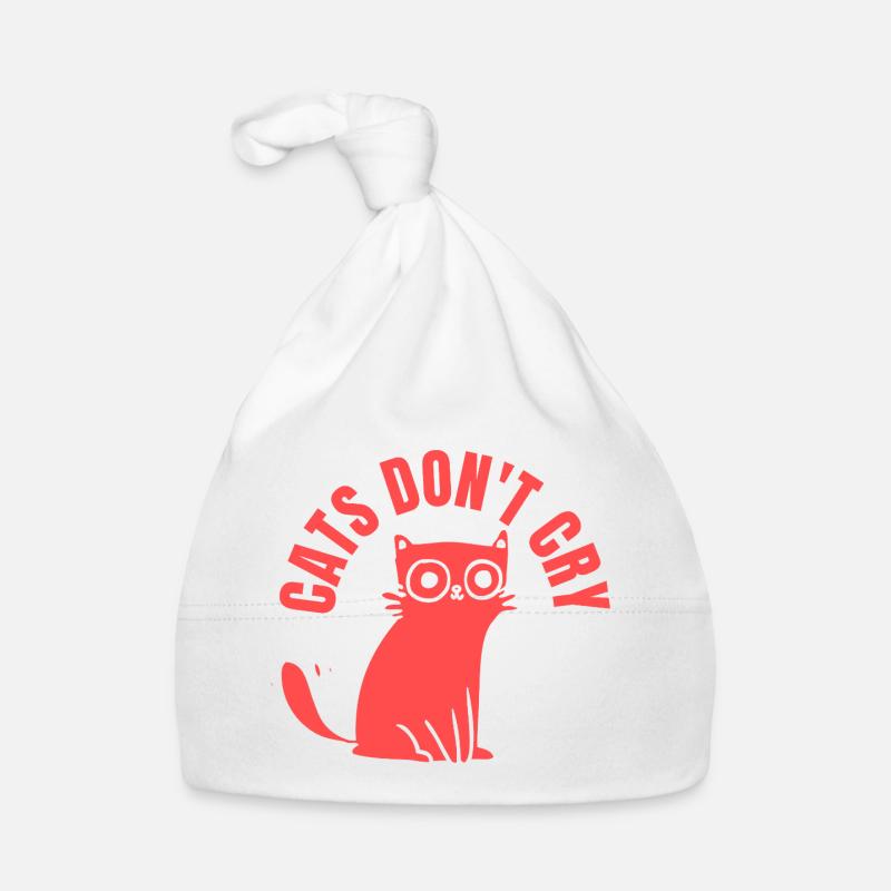Les chats ne pleurent pas Chat stylé graphique » - Bonnet bio Bébé - blanc