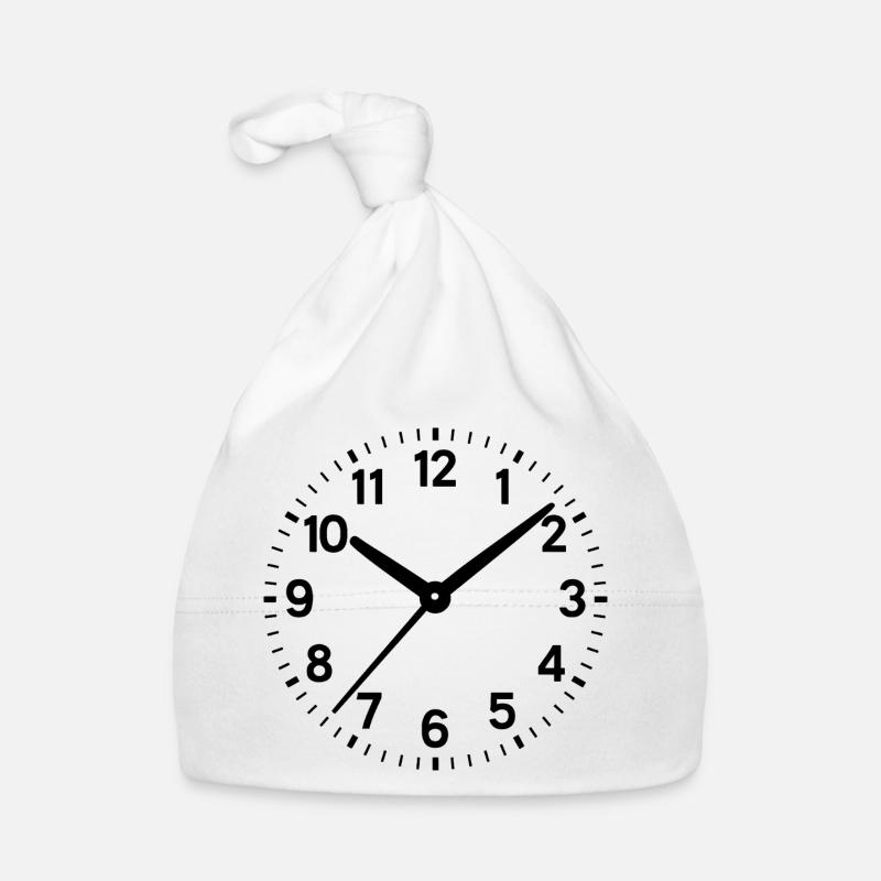 Clock Analog Dial Digits Time Organic Baby Cap