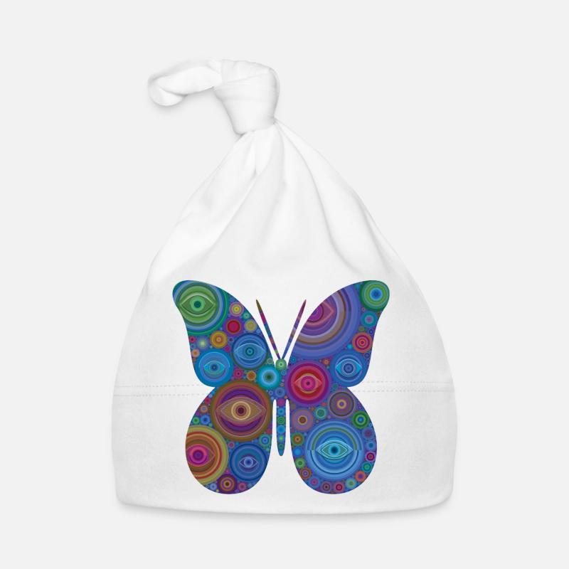 Abstract Eye Butterfly Organic Baby Cap
