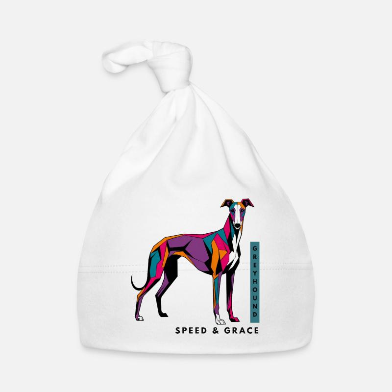 Colorful Greyhound Dog Organic Baby Cap