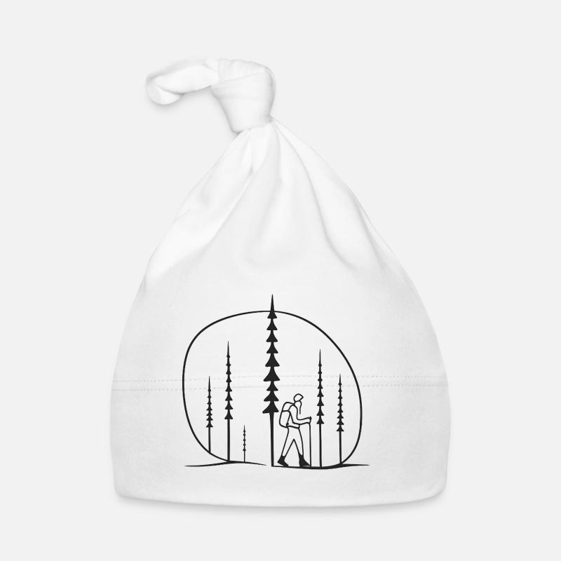 Waldwanderer Silhouette geschenkidee freunde  - Baby Bio-Mütze - Weiß