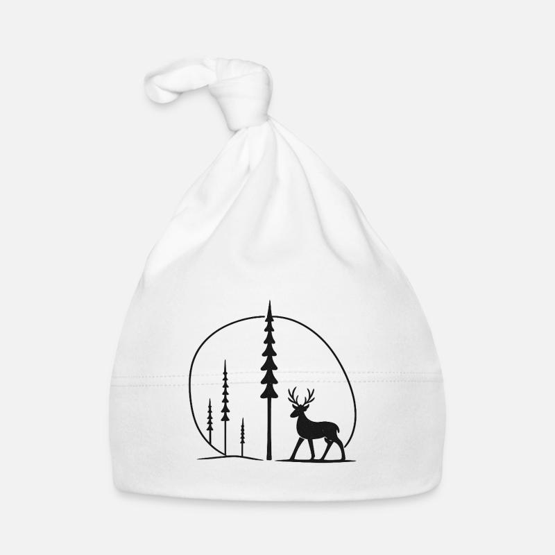 Idée cadeau de silhouette de cerf dans le cercle de la forêt Bonnet bio Bébé