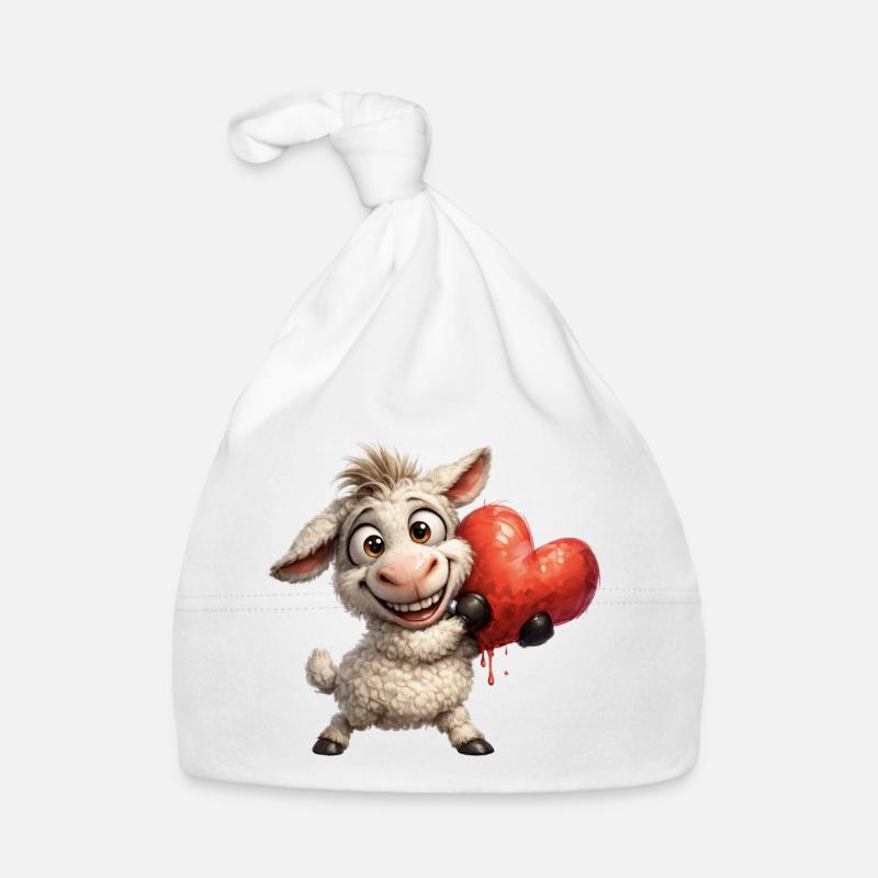 Herzfreundliches Schäfchen Baby Bio-Mütze