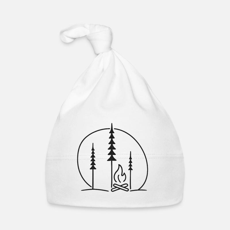 Idée cadeau nature pour silhouette de feu de camp en forêt Bonnet bio Bébé