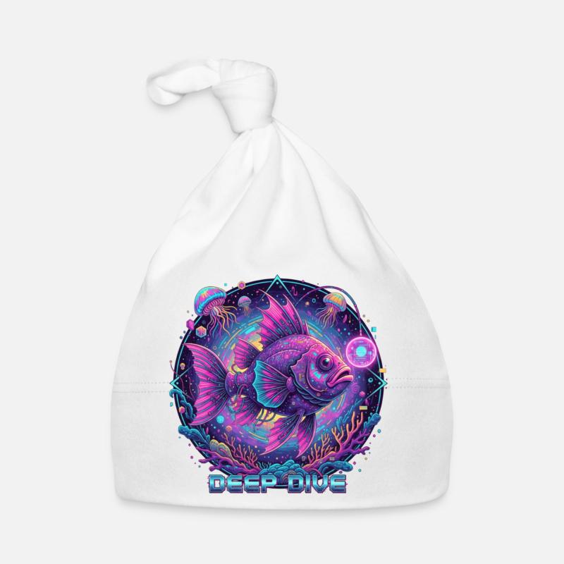 Deep Dive Neon Fish Underwater Organic Baby Cap