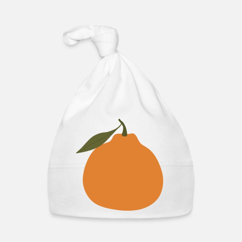 Orange minimaliste avec feuille Bonnet bio Bébé