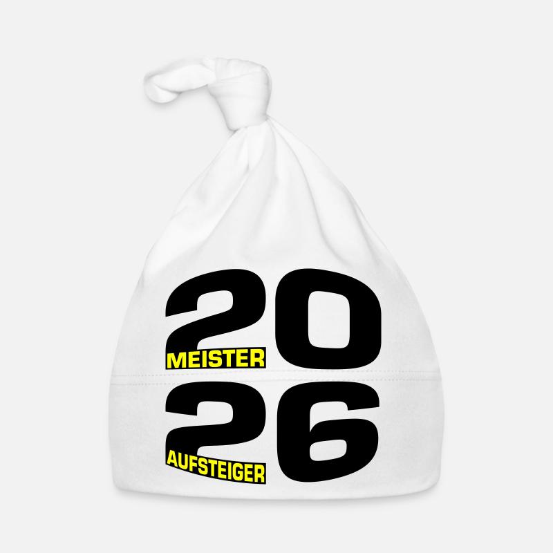 Champion et équipe promue 2026 - Bonnet bio Bébé - blanc