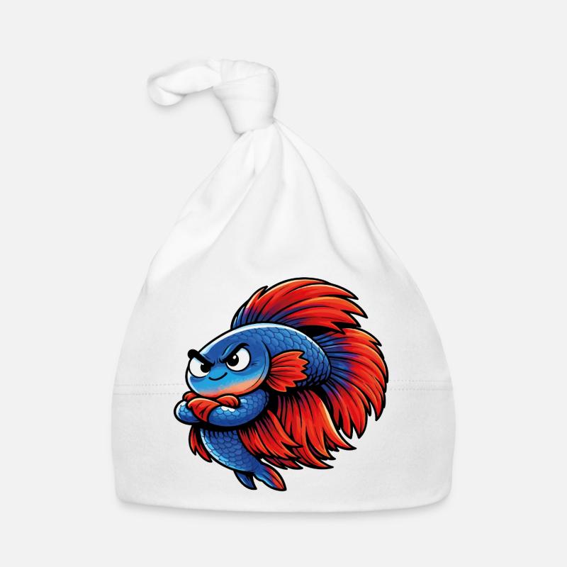 Blue Red Kampffisch Baby Bio-Mütze