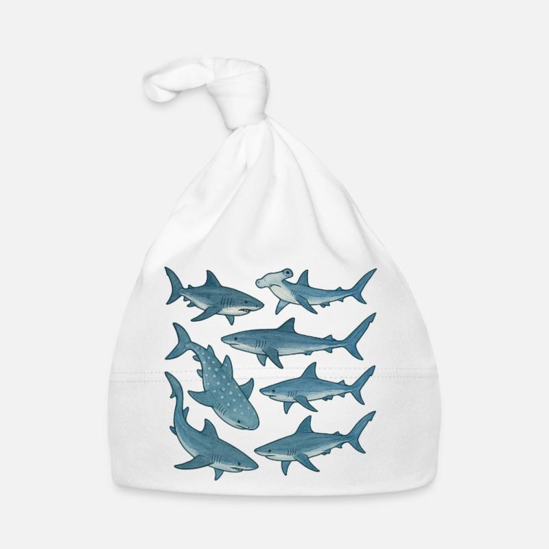 Parade du Requin Bleu Imprimé Océan Bonnet bio Bébé